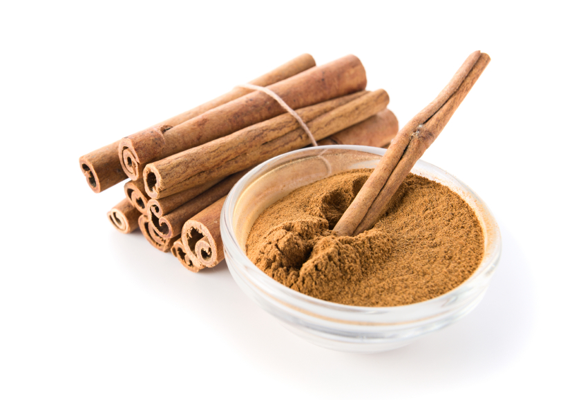 cinnamon on a white background.
