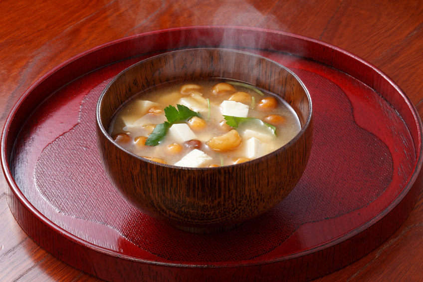 Traditional japanese dish "miso soup"namekojiru