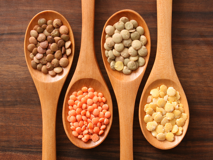 Lentils and spoons